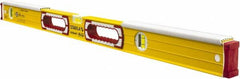 Stabila - 36" Long 3 Vial Spirit Level - Aluminum, Yellow, 2 Plumb & 1 Level Vials - Americas Tooling