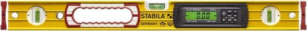 Stabila - 24" Long 3 Vial Box Beam Level - Aluminum, Yellow, 2 Plumb & 1 Level Vials - Americas Tooling