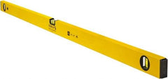 Stabila - 48" Long 3 Vial Box Beam Level - Aluminum, Yellow, 2 Plumb & 1 Level Vials - Americas Tooling