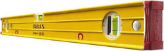 Stabila - Magnetic 24" Long 3 Vial Box Beam Level - Aluminum, Yellow, 2 Plumb & 1 Level Vials - Americas Tooling