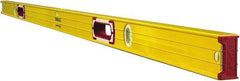 Stabila - 72" Long 3 Vial Box Beam Level - Aluminum, Yellow, 2 Plumb & 1 Level Vials - Americas Tooling