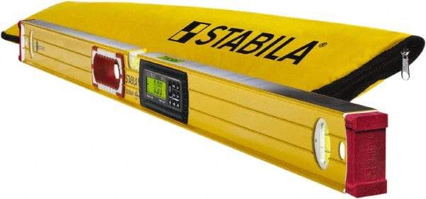 Stabila - 72" Long 3 Vial Box Beam Level - Aluminum, Yellow, 2 Plumb & 1 Level Vials - Americas Tooling