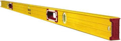 Stabila - 78" Long 3 Vial Box Beam Level - Aluminum, Yellow, 2 Plumb & 1 Level Vials - Americas Tooling