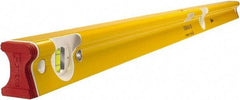 Stabila - 48" Long 3 Vial R-Beam Level - Aluminum, Yellow, 2 Plumb & 1 Level Vials - Americas Tooling