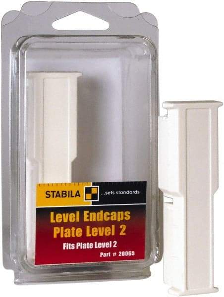 Stabila - Level Replacement End Cap Mount - White, Use with 106T & 106TM Series Levels - Americas Tooling