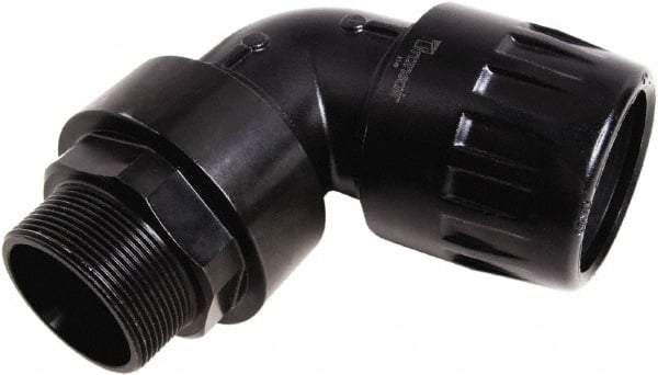 Transair - 7/8" ID, 25mm OD, 90° Male Elbow - Plastic, 232 Max psi, 3/4 Male NPT - Americas Tooling