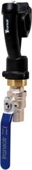 Transair - 1-1/2" ID, 40mm OD, Wall Bracket with Ball Valve - Plastic, 232 Max psi, 1/2 Female NPT, 10-5/8" Long - Americas Tooling