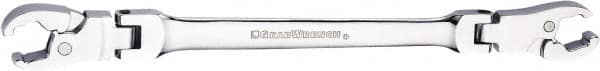 GearWrench - 10 x 12mm, Double End Head, Ratcheting Flare Nut Wrench - Chrome Vanadium Steel, Full Polish - Americas Tooling