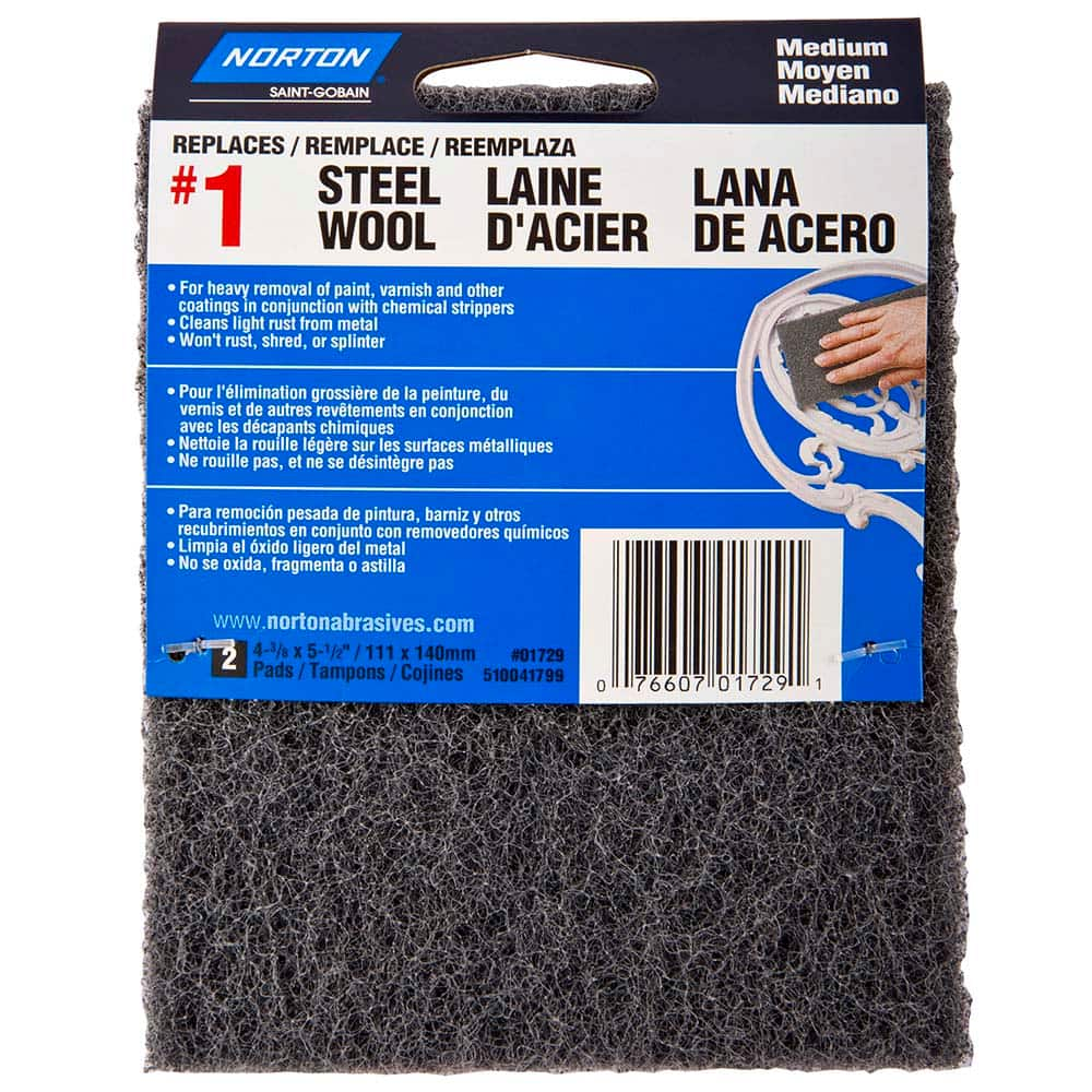 Hand Pads #1 4-3/8X5-1/2 MED 2PK STEEL WOOL HAND PAD