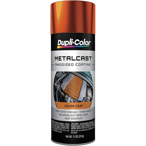 Dupli-Color - 11 oz Orange Anodized Automotive Heat Resistant Paint - Metallic Finish, 500°F Max Temp, Comes in Aerosol Can - Americas Tooling