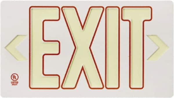 NMC - Exit, Plastic Exit Sign - 15-1/4" Wide x 8-1/4" High, Glow-in-the-Dark - Americas Tooling