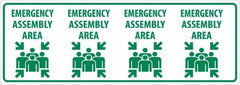 NMC - "Emergency Assembly Area", 12" Long x 34" Wide, Asphalt Art Safety Sign - Rectangle, 0.005" Thick, Use for Workplace/Safety - Americas Tooling