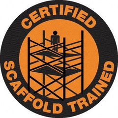 NMC - Certified Scaffold Trained, Hard Hat Label - Black on Orange, 0.045" Thick, For Certified Operator - Americas Tooling