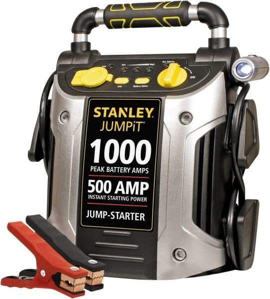 Stanley - 12 Volt Jump Starter with Inflator - 500 Amps, 1,000 Peak Amps - Americas Tooling