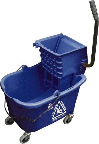 O-Cedar - 33 Qt Plastic Bucket & Wringer - 22" Long x 34" High x 15" Wide, Blue - Americas Tooling