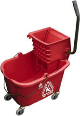 O-Cedar - 33 Qt Plastic Bucket & Wringer - 22" Long x 34" High x 15" Wide, Red - Americas Tooling