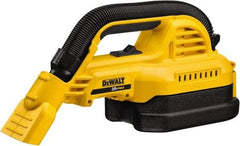 DeWALT - 0.5 Gal Plastic Tank, Battery Powered Wet/Dry Vacuum - 0.33 Peak hp, 20 Volt, 1-1/4" Hose Fitting, Cordless, HEPA Filter - Americas Tooling