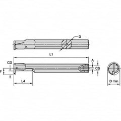 Kennametal - 1-1/4" Min Bore Diam, 200mm OAL, 1" Shank Diam, A-EVE Indexable Boring Bar - 2" Max Bore Depth, EG0200M02P02 Insert - Americas Tooling