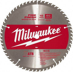 Milwaukee Tool - 10" Diam, 5/8" Arbor Hole Diam, 60 Tooth Wet & Dry Cut Saw Blade - Carbide-Tipped, Crosscut Action, Standard Round Arbor - Americas Tooling