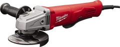 Milwaukee Tool - 4-1/2" Wheel Diam, 12,000 RPM, Corded Angle & Disc Grinder - 5/8-11 Spindle - Americas Tooling