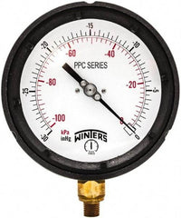 Winters - 4-1/2" Dial, 1/4 Thread, 30-0 Hg VAC Scale Range, Pressure Gauge - Bottom Connection Mount, Accurate to ±0.5% of Scale - Americas Tooling