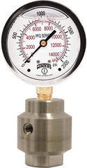 Winters - 2-1/2" Dial, 1/4 Thread, 0-2,000 Scale Range, Pressure Gauge - Bottom Connection Mount, Accurate to 1.5% of Scale - Americas Tooling