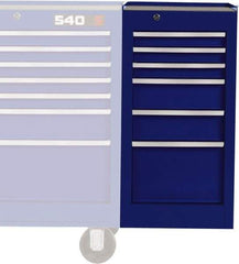 Proto - 6 Drawer Blue Side Cabinet - 15" Wide x 29" High x 18" Deep, Use with Vinyl Top, Drawer Liners - Americas Tooling