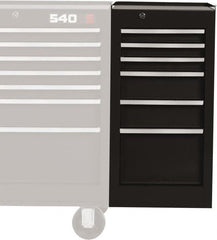 Proto - 6 Drawer Black Side Cabinet - 15" Wide x 29" High x 18" Deep, Use with Vinyl Top, Drawer Liners - Americas Tooling