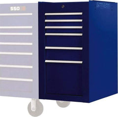 Proto - 6 Drawer Blue Side Cabinet - 19" Wide x 34" High x 25" Deep, Use with Proto Roller Cabinet - Americas Tooling