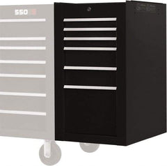 Proto - 6 Drawer Black Side Cabinet - 19" Wide x 34" High x 25" Deep, Use with Proto Roller Cabinet - Americas Tooling