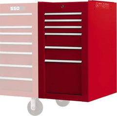 Proto - 6 Drawer Red Side Cabinet - 19" Wide x 34" High x 25" Deep, Use with Proto Roller Cabinet - Americas Tooling