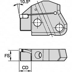 Kennametal - Left Hand Cut Indexable Grooving Cartridge - EG0500M05P04 Insert Style - Americas Tooling