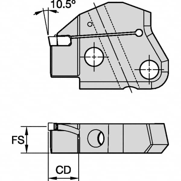 Kennametal - Left Hand Cut Indexable Grooving Cartridge - EG0400M04P04 Insert Style - Americas Tooling