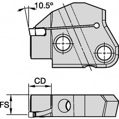 Kennametal - Right Hand Cut Indexable Grooving Cartridge - EG0500M05P04 Insert Style - Americas Tooling