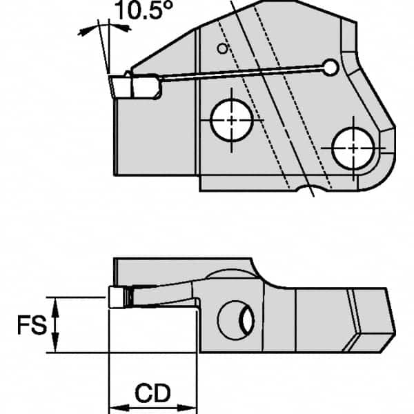 Kennametal - Left Hand Cut Indexable Grooving Cartridge - EG0500M05P04 Insert Style - Americas Tooling