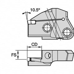 Kennametal - Right Hand Cut Indexable Grooving Cartridge - EG0300M03P02 Insert Style - Americas Tooling