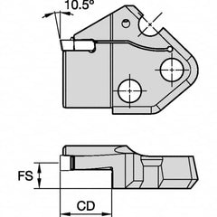 Kennametal - Left Hand Cut Indexable Grooving Cartridge - EG0600M06P04 Insert Style - Americas Tooling