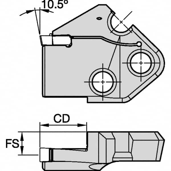 Kennametal - Right Hand Cut Indexable Grooving Cartridge - EG0600M06P04 Insert Style - Americas Tooling