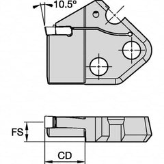 Kennametal - Left Hand Cut Indexable Grooving Cartridge - EG0600M06P04 Insert Style - Americas Tooling