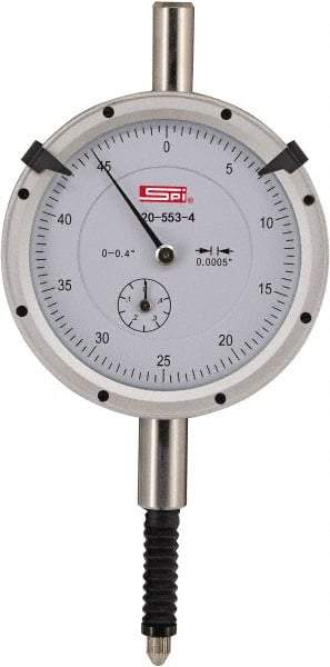 SPI - 0.4" Range, 0-50 Dial Reading, 0.0005" Graduation Dial Drop Indicator - 2.2" Dial, 0.05" Range per Revolution, 0.0015" Accuracy, Includes NIST Traceability Certification - Americas Tooling