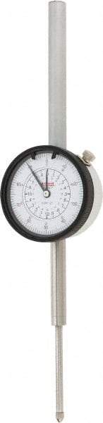 SPI - 2" Range, 0-100 Dial Reading, 0.001" Graduation Dial Drop Indicator - 2.2" Dial, 0.1" Range per Revolution, 0.004" Accuracy, Revolution Counter, Includes NIST Traceability Certification - Americas Tooling