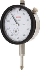 SPI - 1/2" Range, 0-50-0 Dial Reading, 0.001" Graduation Dial Drop Indicator - 2.2" Dial, 0.1" Range per Revolution, 0.002" Accuracy, Revolution Counter, Includes NIST Traceability Certification - Americas Tooling