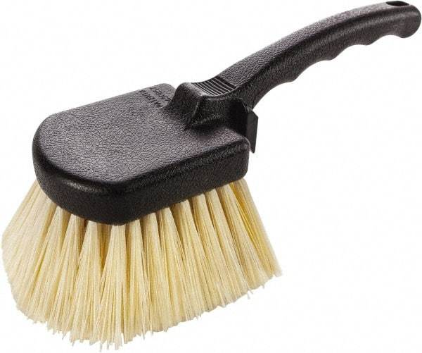 Harper Brush - 2-1/4" Bristle Length, Polypropylene Utility Scrub Brush - 3-1/2" x 3-1/2" Long x 3" Wide Head, 10" OAL, Easy Grip Handle, Black, Polypropylene Block - Americas Tooling