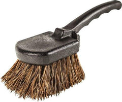 Harper Brush - 2-1/4" Bristle Length, Palmyra Utility Scrub Brush - 3-1/2" x 3-1/2" Long x 3" Wide Head, 10" OAL, Easy Grip Handle, Black, Polypropylene Block - Americas Tooling