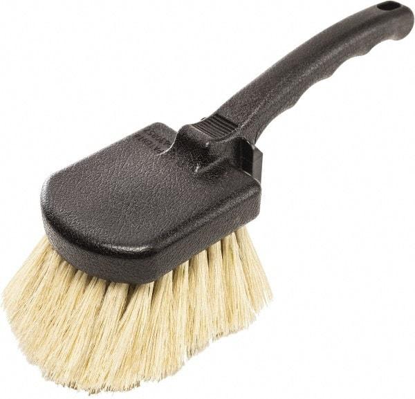 Harper Brush - 2-1/4" Bristle Length, Tampico Utility Scrub Brush - 3-1/2" x 3-1/2" Long x 3" Wide Head, 10" OAL, Easy Grip Handle, Black, Polypropylene Block - Americas Tooling