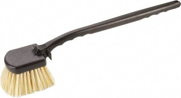 Harper Brush - 2-1/4" Bristle Length, Polypropylene Utility Scrub Brush - 3-1/2" x 3-1/2" Long x 3" Wide Head, 20" OAL, Easy Grip Handle, Black, Polypropylene Block, Flagged - Americas Tooling