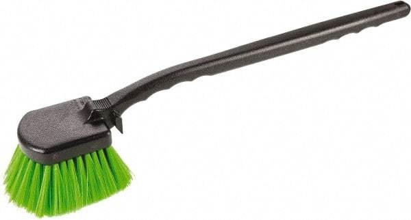 Harper Brush - 2-1/4" Bristle Length, Flagged Plastic Utility Scrub Brush - 3-1/2" x 3-1/2" Long x 3" Wide Head, 20" OAL, Easy Grip Handle, Black, Polypropylene Block, Flagged - Americas Tooling