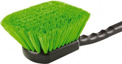 Harper Brush - 2-1/4" Bristle Length, Flagged Plastic Utility Scrub Brush - 3-1/2" x 3-1/2" Long x 3" Wide Head, 10" OAL, Easy Grip Handle, Black, Polypropylene Block, Flagged - Americas Tooling