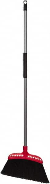 Harper Brush - 16" Wide, Black Polypropylene Bristles, 48" Metal Handle, Angled Broom - Flagged, Water Resistant - Americas Tooling