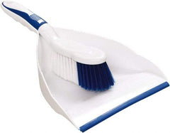 Harper Brush - 8" Wide x 7" Deep x 4" High Handheld Dustpan with Brush - Plastic Body, 5" Handle, White - Americas Tooling